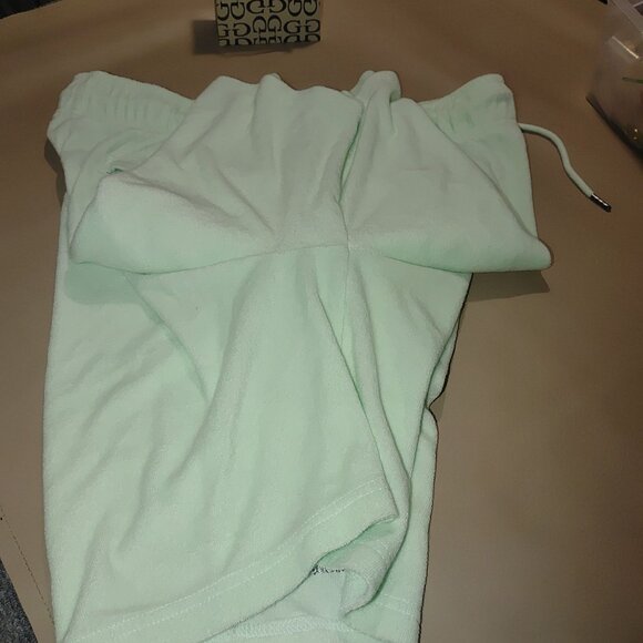 Guess Originals Mens Mint Green Terry Cloth Shorts Medium Daisies Floral Flower - Picture 8 of 10